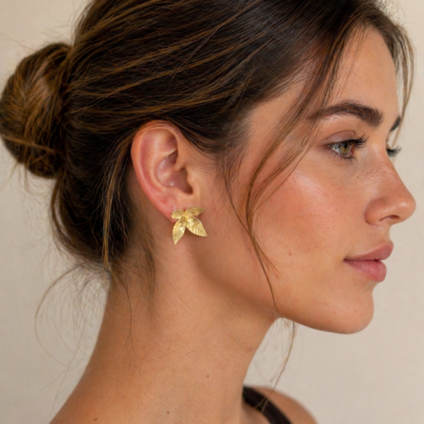 Pendientes flor de cuatro pétalos Aerlin | Galdana Jewelry