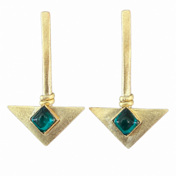 Pendientes triangulares con cabujón Eira