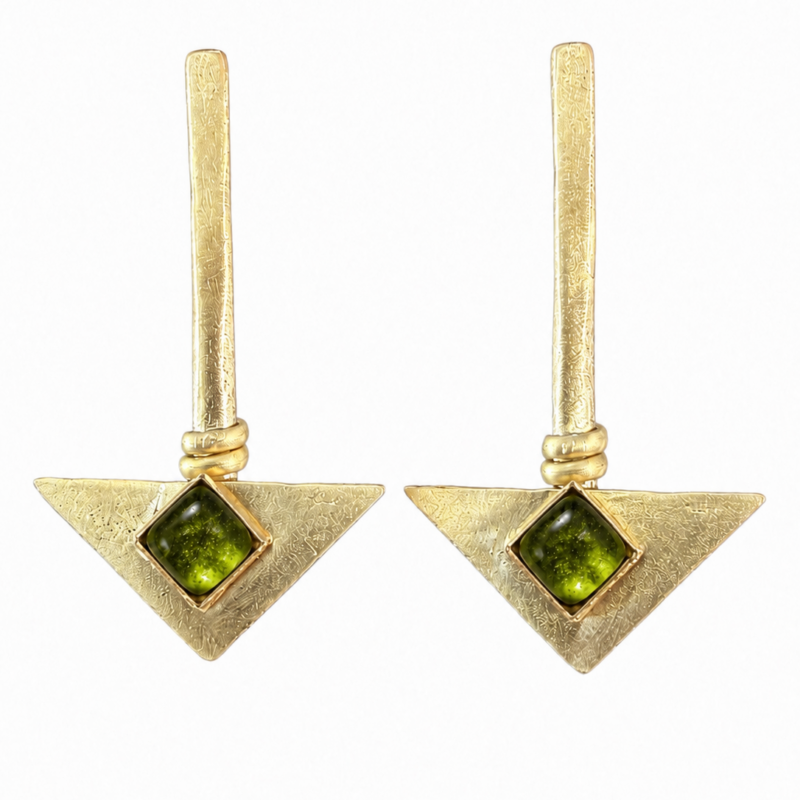 Pendientes triangulares con cabujón Eira - Imagen 3