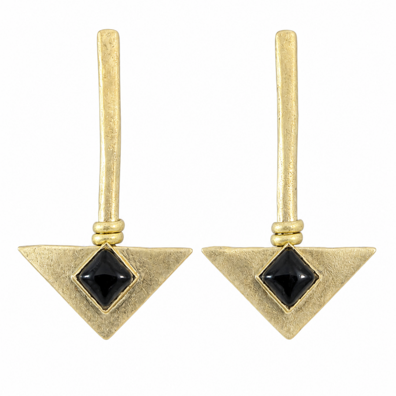 Pendientes triangulares con cabujón Eira - Imagen 4
