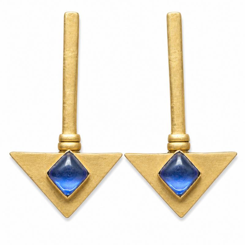Pendientes triangulares con cabujón Eira - Imagen 5