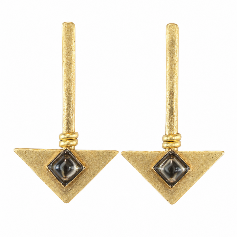 Pendientes triangulares con cabujón Eira - Imagen 7