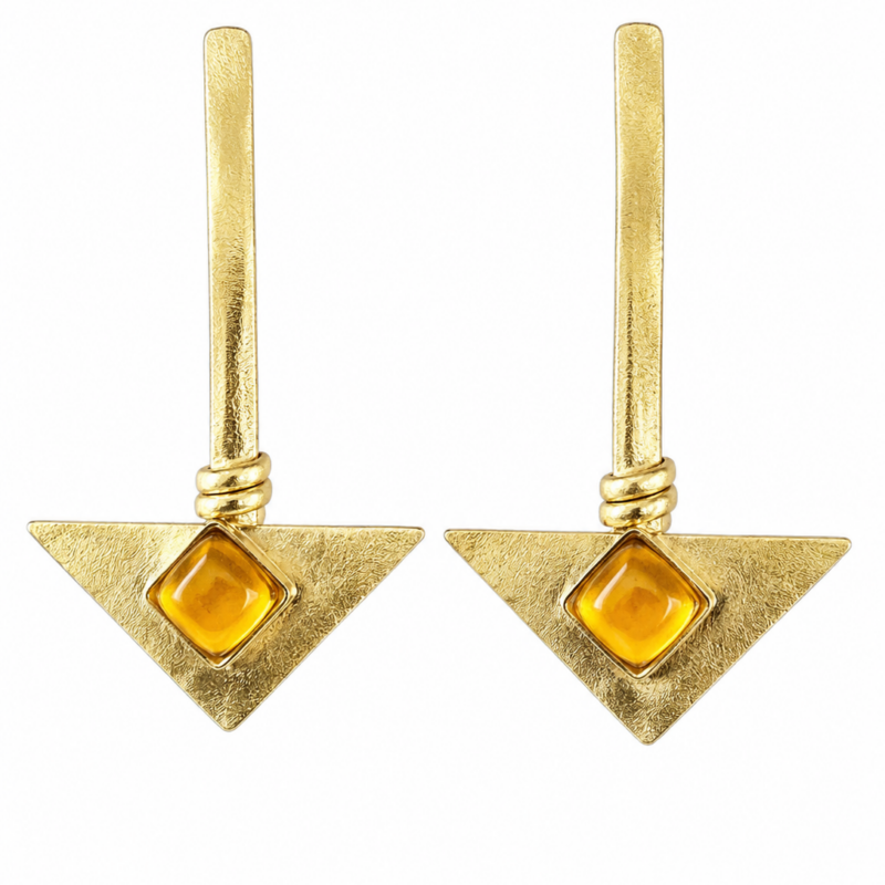 Pendientes triangulares con cabujón Eira - Imagen 9