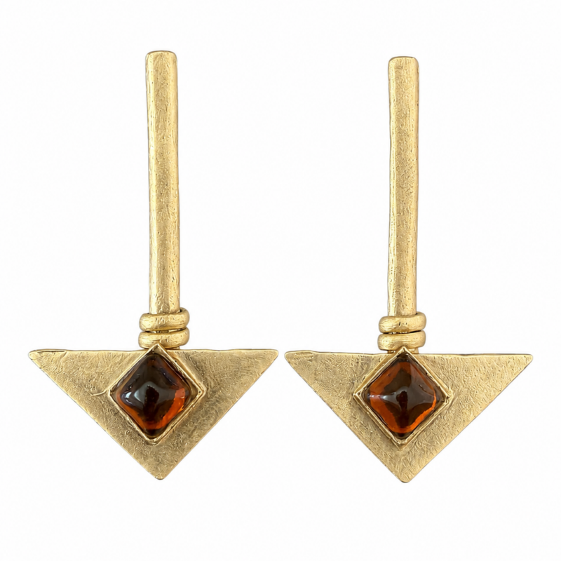 Pendientes triangulares con cabujón Eira - Imagen 10