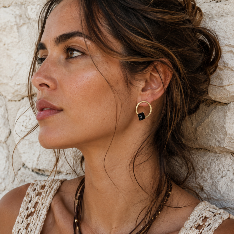 Pendientes con vidrio opalino Elen - Imagen 11