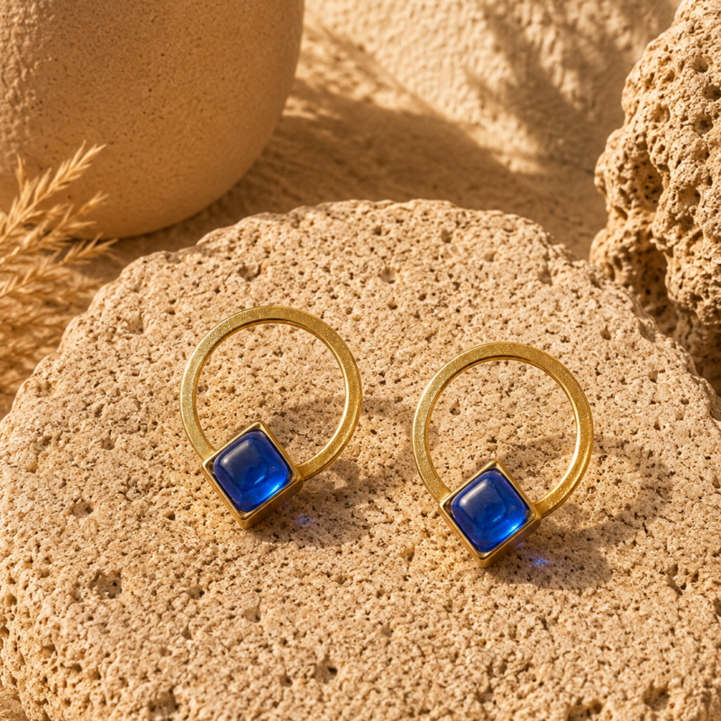 Pendientes con vidrio opalino Elen - Imagen 3