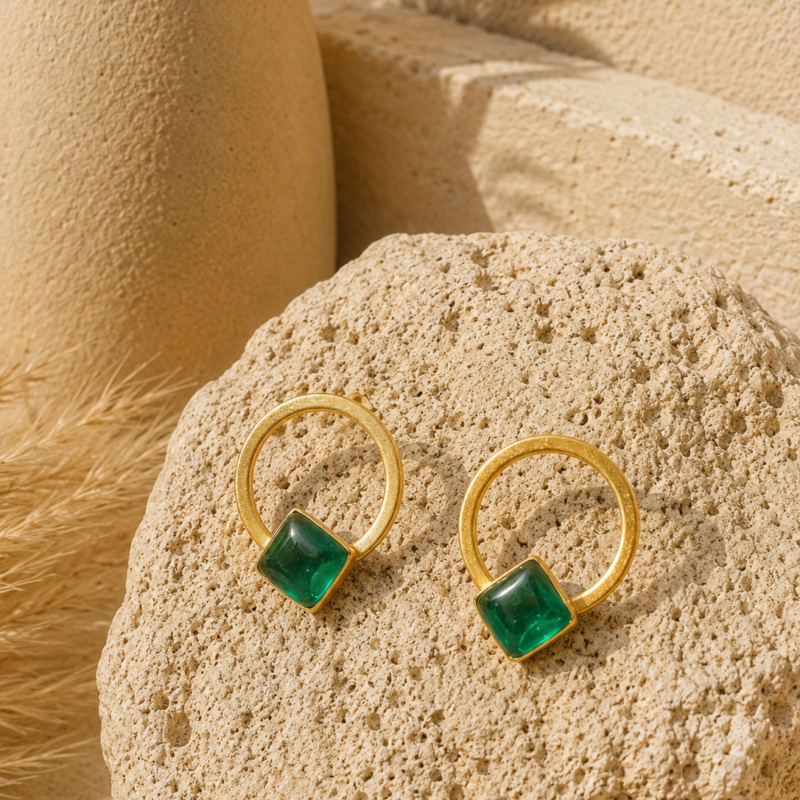 Pendientes con vidrio opalino Elen - Imagen 4