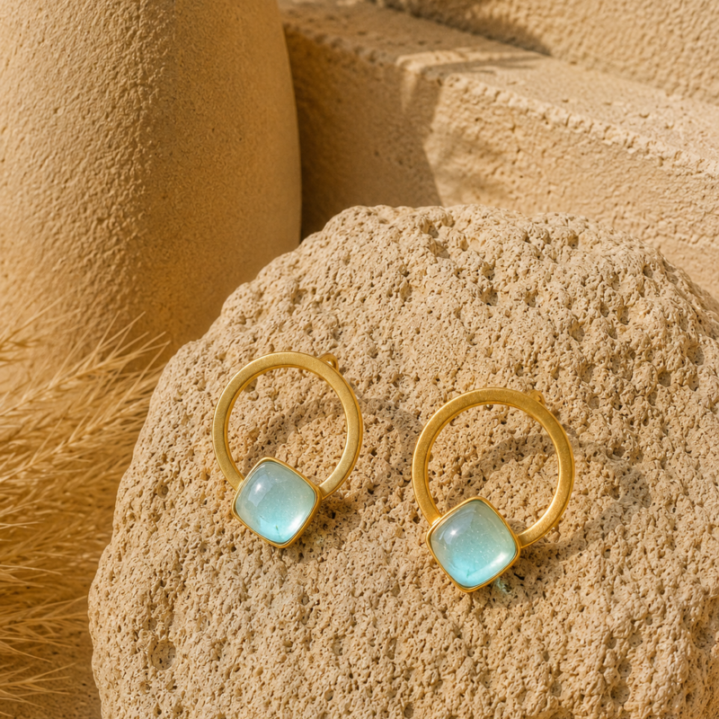 Pendientes con vidrio opalino Elen - Imagen 5