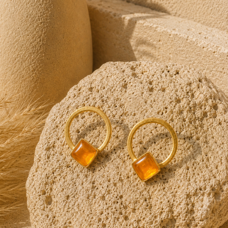 Pendientes con vidrio opalino Elen - Imagen 7