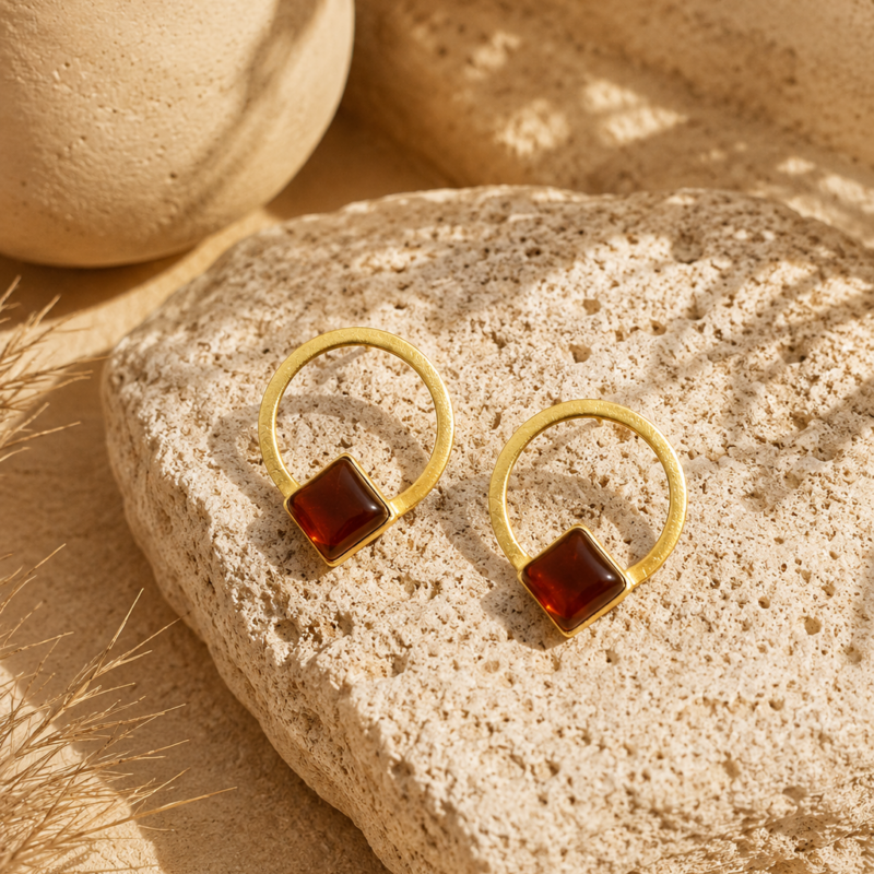 Pendientes con vidrio opalino Elen - Imagen 8