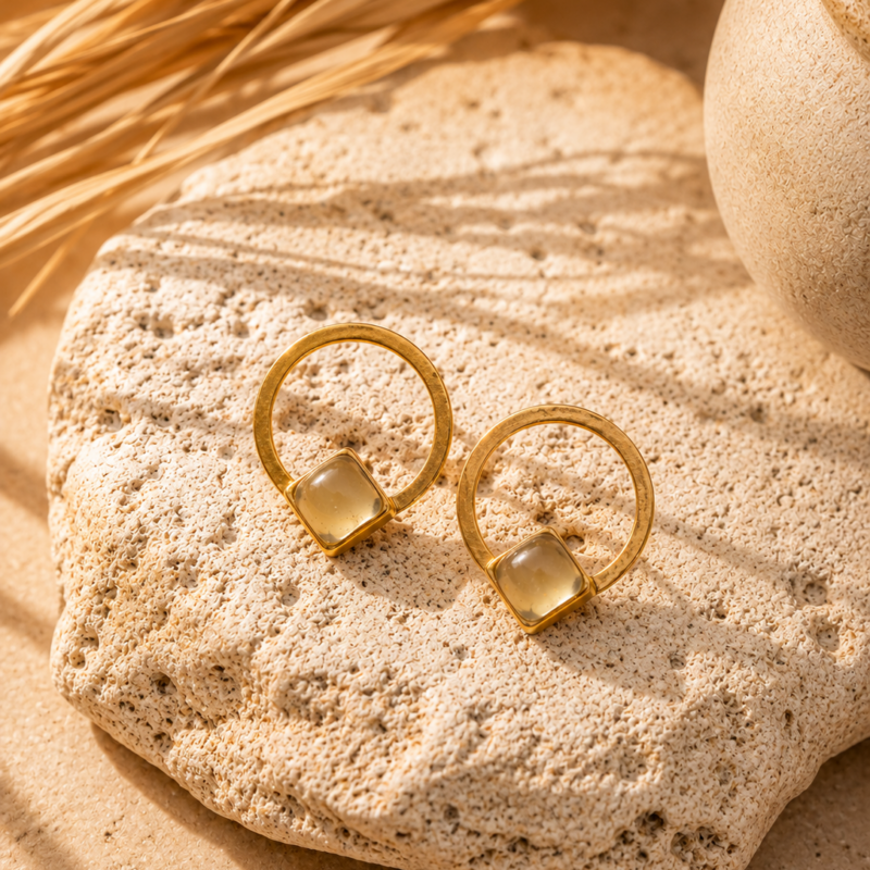 Pendientes con vidrio opalino Elen - Imagen 9