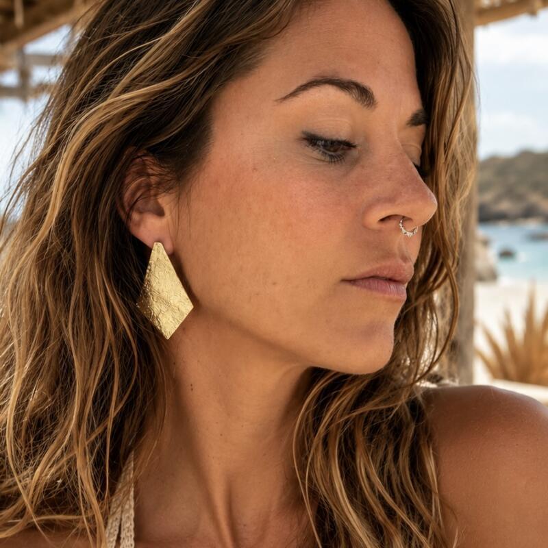 Pendientes con diseño de rombo Herdis | Galdana Jewelry