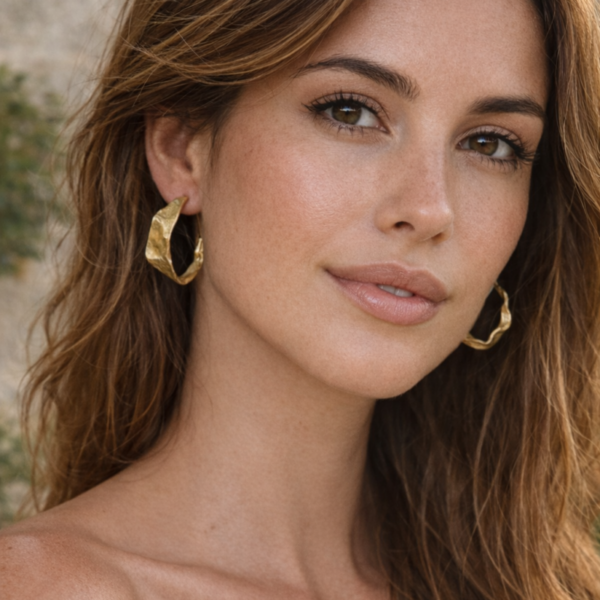 Aros artesanales texturizados Lorien | Galdana Jewelry