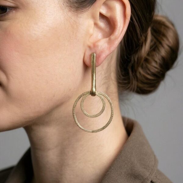 Pendiente aros dorados Thalira Galdana Jewelry