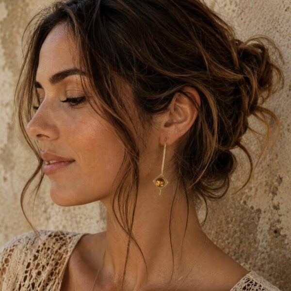 Pendientes con cabujón de vidrio Vala | Galdana Jewelry