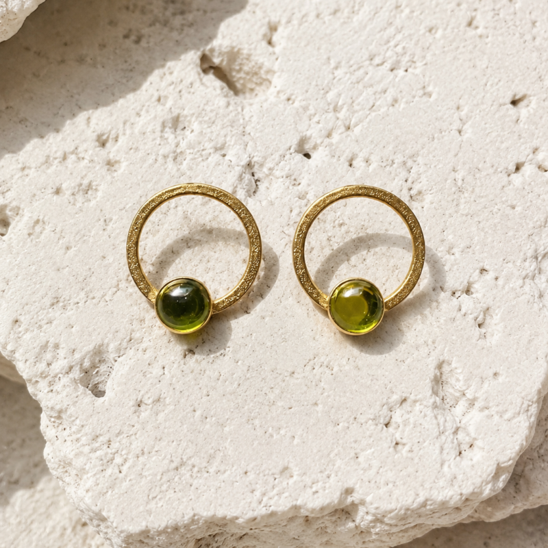 Pendientes de aro con piedra Vela - Imagen 9